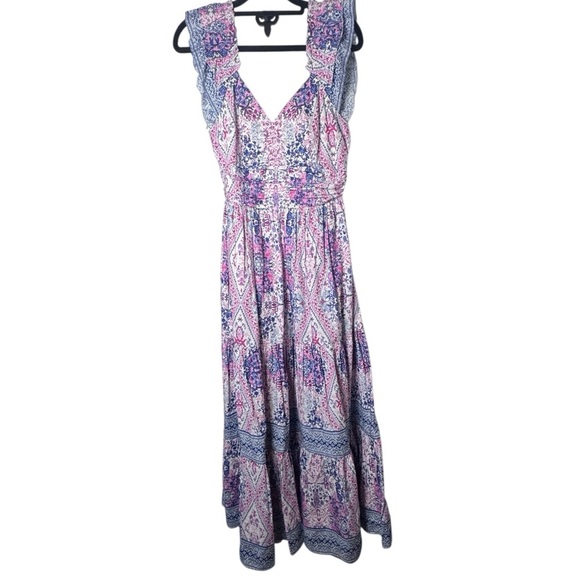 Caroline Constas Pink and Blue Midi Dress NWT - Picture 4 of 6